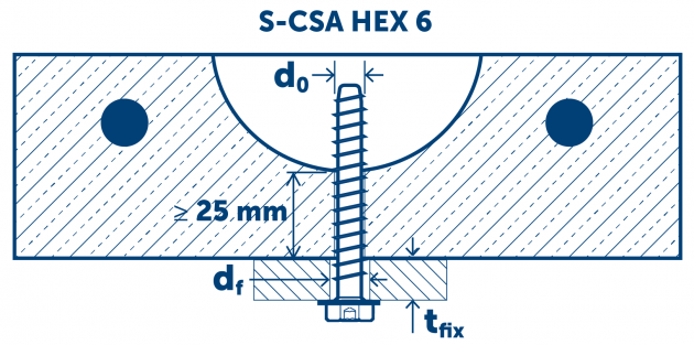 Vis à béton S-CSA HEX 6X120/65/80 SW13 EZN - Sormat FR